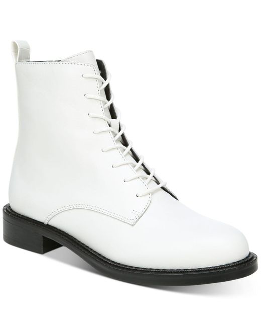 Sam Edelman Leather Nina Lace-up Boots in Bright White (White) - Lyst