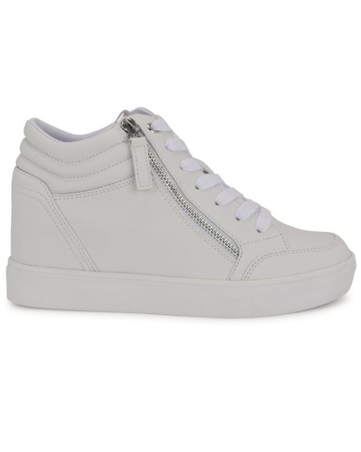 Nine West Gray Tons High Top Hidden Wedge Sneakers
