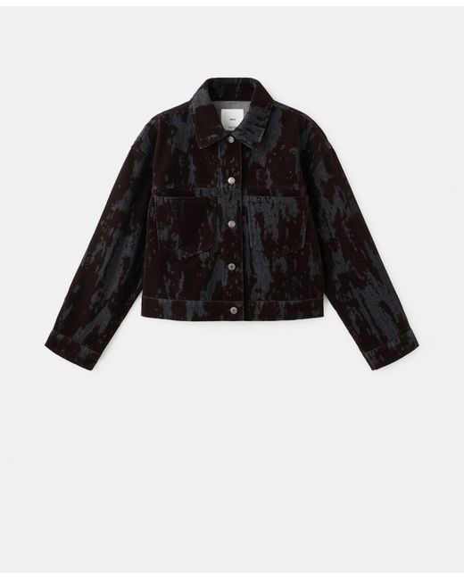 Mango Black Devore Denim Jacket