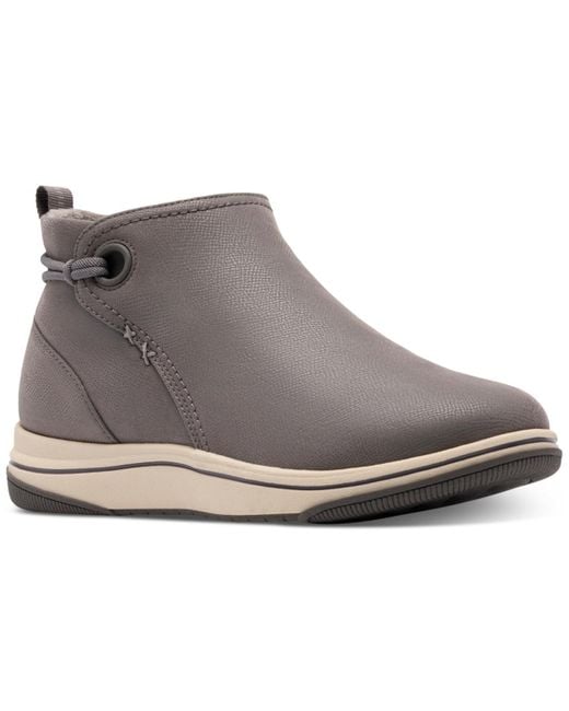 Clarks Gray Cloudsteppers Breeze Derby Wedge Booties