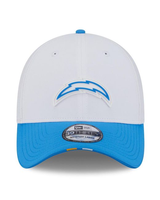 KTZ White/powder Blue Los Angeles Chargers 2025 Nfl Training Camp 39thirty Flex Hat for men