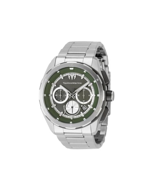 TechnoMarine Gray Tm-318104 Ocean Quartz Olive Green Dial Watch for men