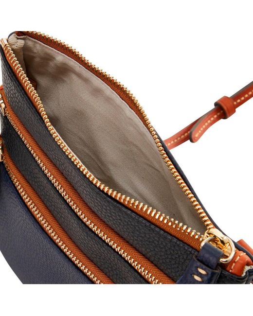 Dooney & Bourke Blue Houston Texans Infield Triple Zip Crossbody Purse