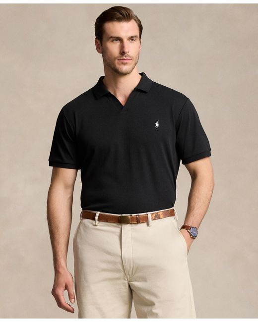 Polo Ralph Lauren Black Big & Tall Cotton Interlock Johnny-collar Polo Shirt for men