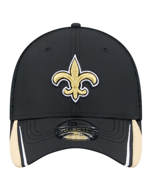 KTZ Blue New Orleans Saints Game Day Linear 39thirty Flex Hat for men