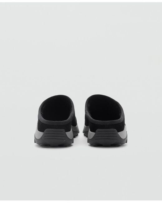 Mango White Track Sole Leather Clogs