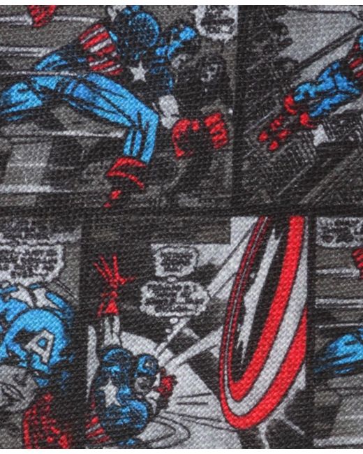 Marvel Blue Captain America Comic Tie for men