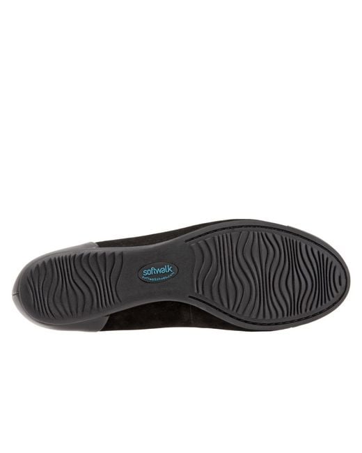 Softwalk® Black Sonoma Cap Toe Flat