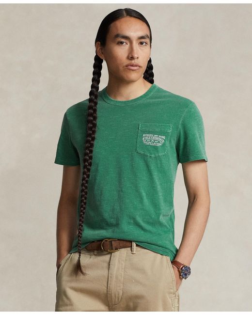 Polo Ralph Lauren Green Custom Slim Fit Polo Country Jersey T-shirt for men