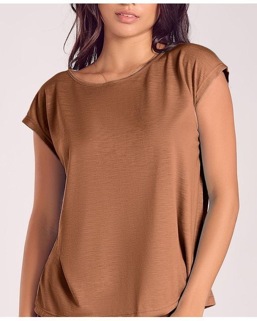 iCollection Brown Plus Size Soft Breathable Pajama Set