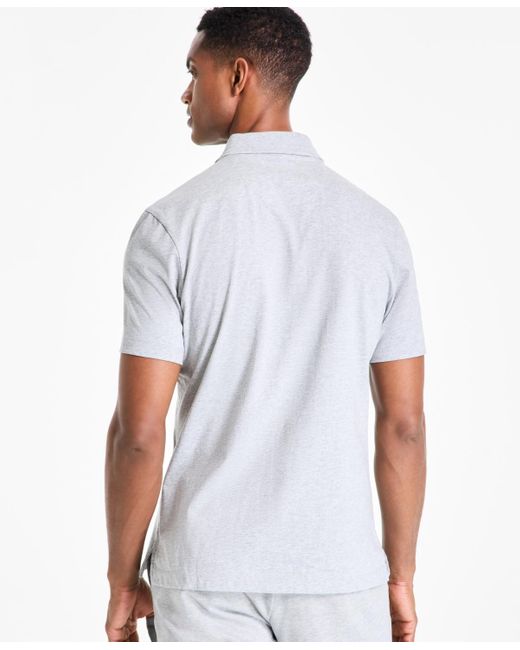 Alfani White Regular-fit Mercerized Polo Shirt for men