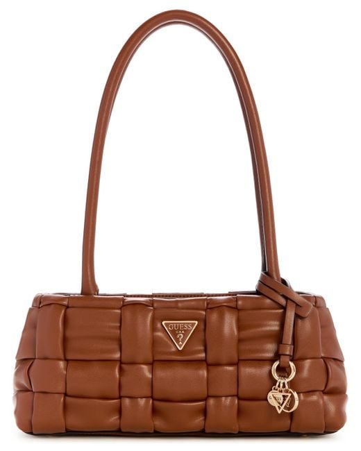 Guess Brown Marion Shoulder Satchel Bag