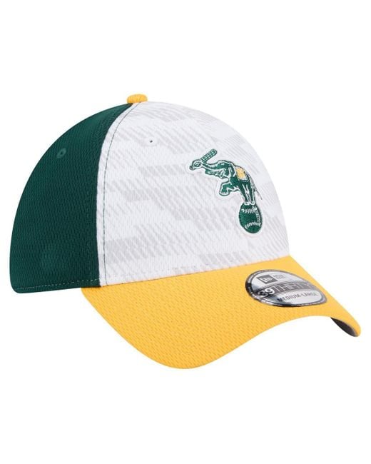 KTZ Multicolor Dark Green/gold Athletics 2025 Mlb Clubhouse 39thirty Flex Hat for men