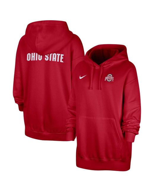 Nike Ohio State Buckeyes Sideline Twohit Club Fleece Pullover Hoodie