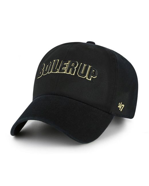 '47 Black Purdue Boilermakers Clean Up Adjustable Hat for men