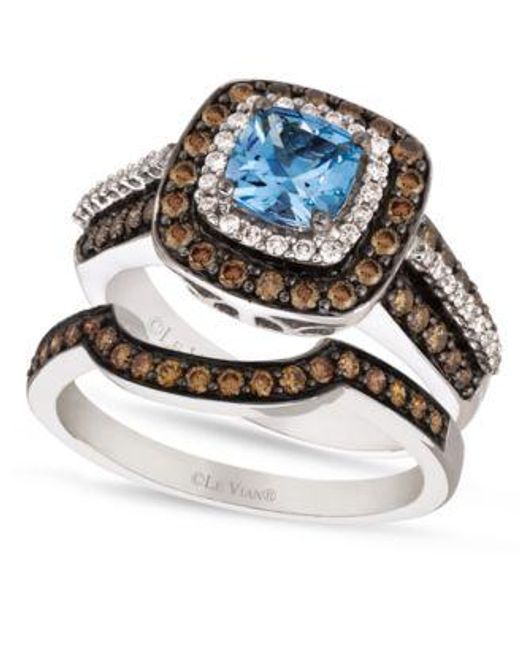 Le Vian Gray Chocolate White Diamond Stackable Rings In 14k White Gold