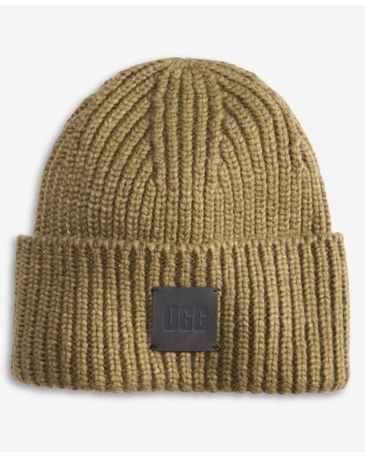 Ugg Green Chunky Ribbed Beanie for men