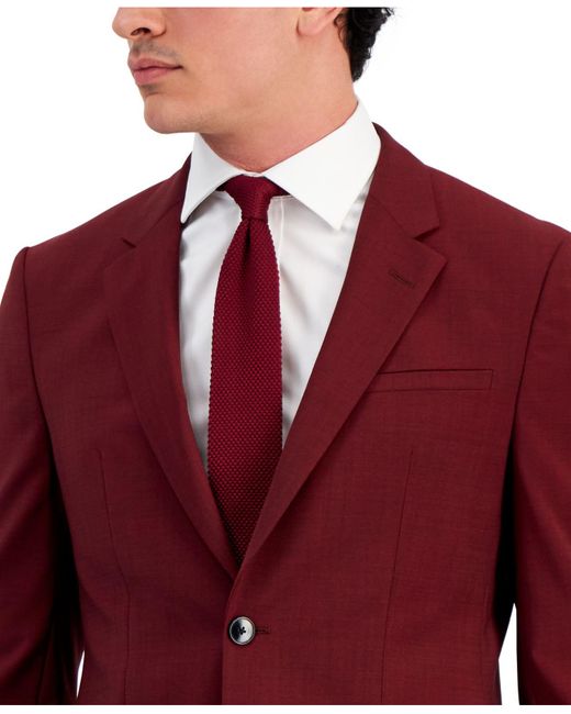 HUGO Modernfit Dark Red Suit Jacket for Men Lyst