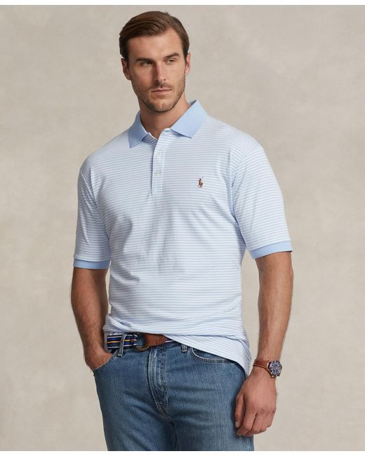 Polo Ralph Lauren Big & Tall Striped Soft Cotton Polo Shirt in Blue for ...