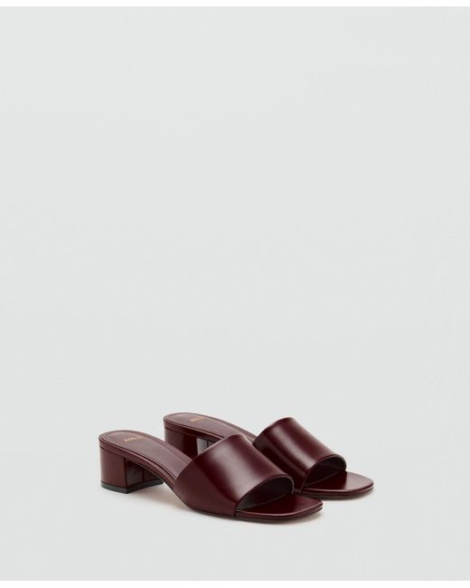 Mango Brown Block-heel Strap Sandals
