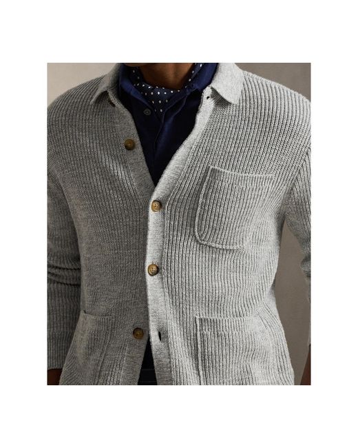 Polo Ralph Lauren Gray Collared Button-front Cardigan for men