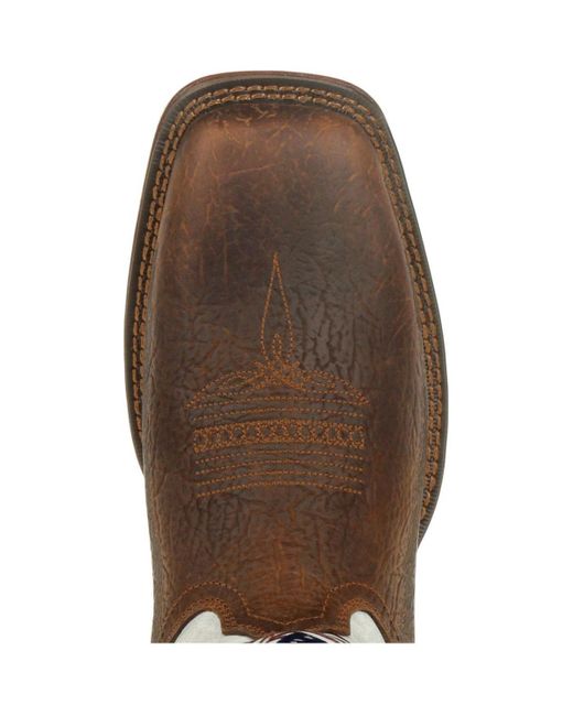 Durango Brown Rebel By Distressed Flag Embroidery Western Boot for men