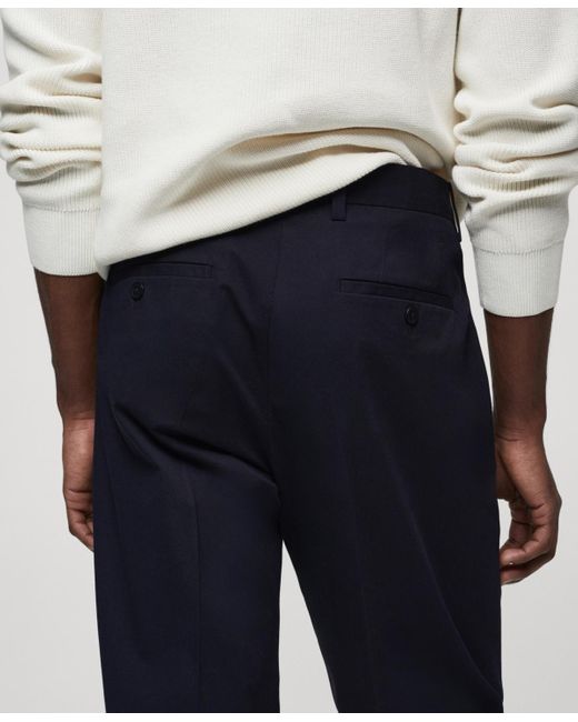 Mango Gray Regular-fit Cotton Pants for men