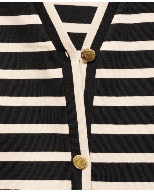 Mango Black Buttons Detail Striped Cardigan