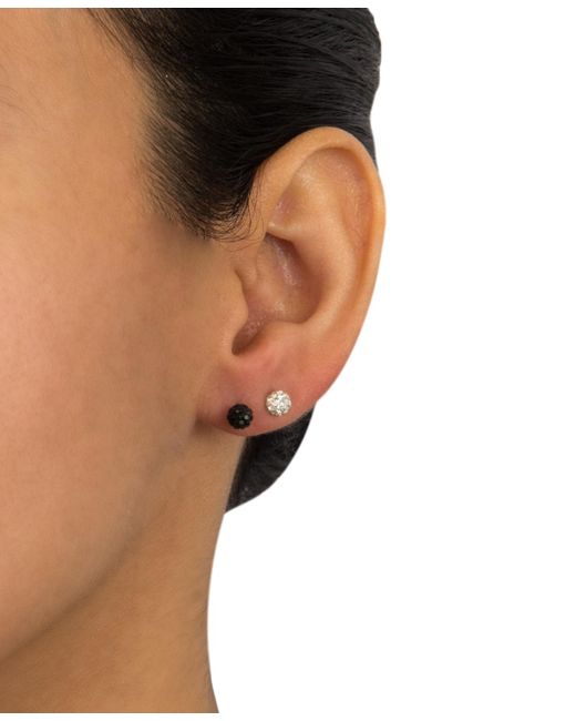 Giani Bernini Black Crystal 4mm 2-pc Set Pave Stud Earrings