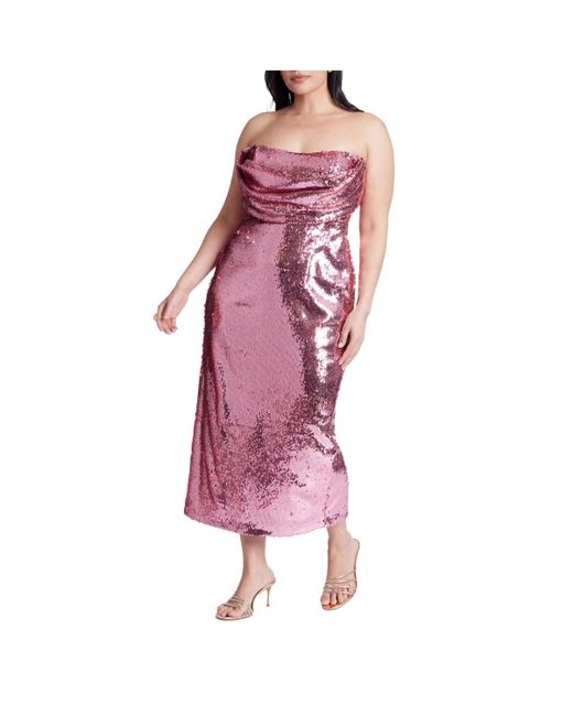 Eloquii Pink Corset Bodice Sequin Dress