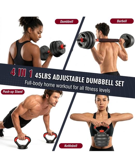 Zeny Blue 66lb Adjustable Dumbbell Set