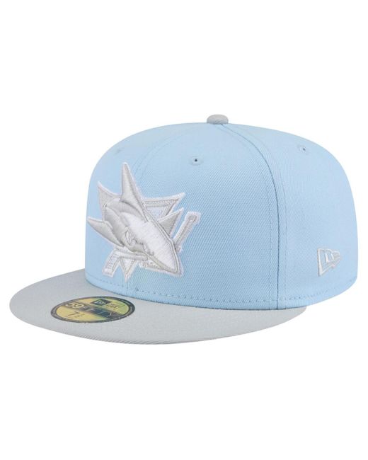 KTZ Blue /gray San Jose Sharks Color Pack Two-tone 59fifty Fitted Hat for men