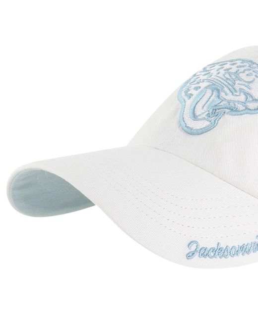 '47 White 47 Jacksonville Jaguars Ballpark Cheer Clean Up Adjustable Hat
