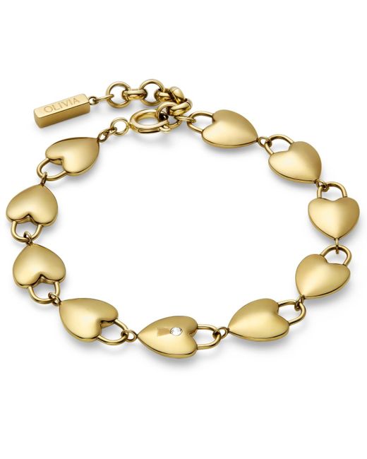 Olivia Burton Metallic Locked Heart Gold Plated Bracelet