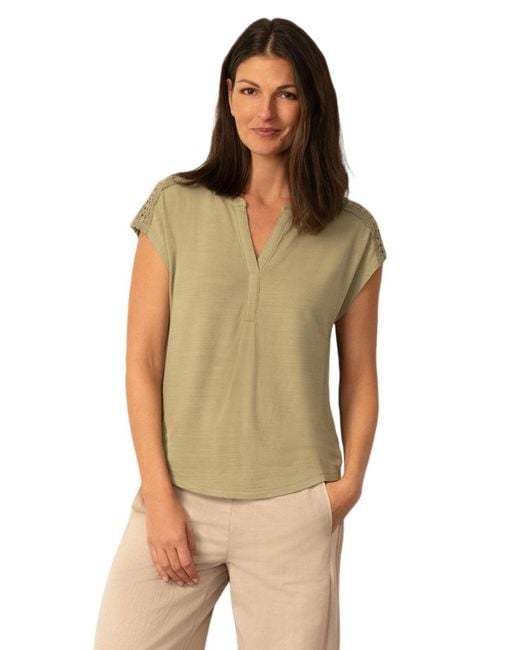 Cable & Gauge Green Split Neck Slub Terry Tee
