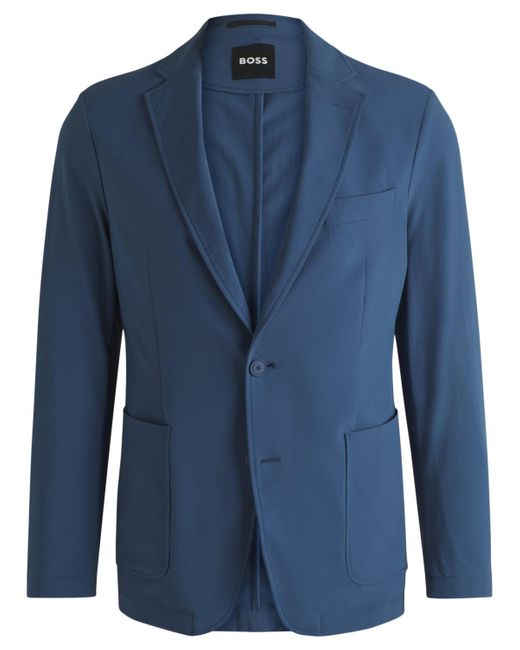 Boss Blue Boss By Stretch Softshell Slim-fit Suit Blazer