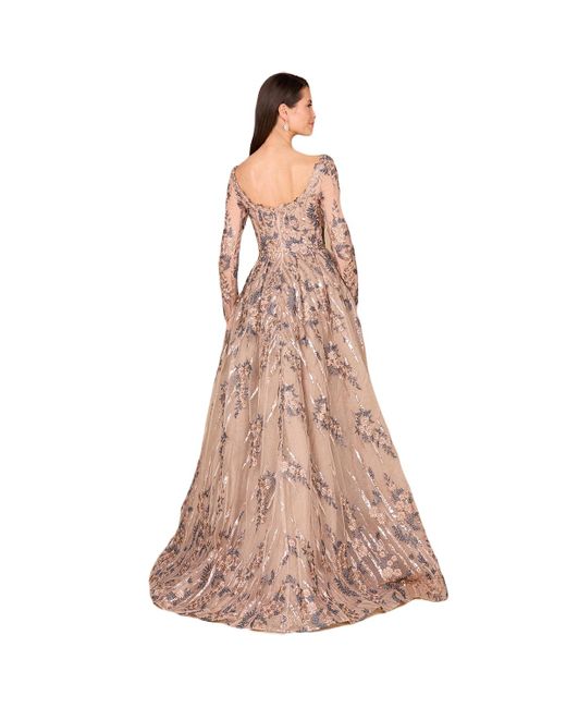 Lara Brown Long Sleeve Lace Gown