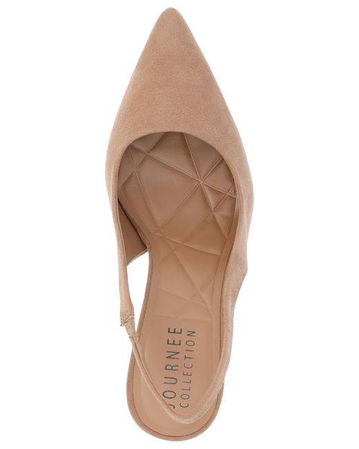 Journee Collection Natural Elenney Pointed Toe Slingback Pumps