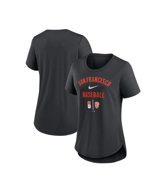 Men's Nike Orange/Black San Francisco Giants MLB Tri-Blend Raglan  3/4-Sleeve T-Shirt