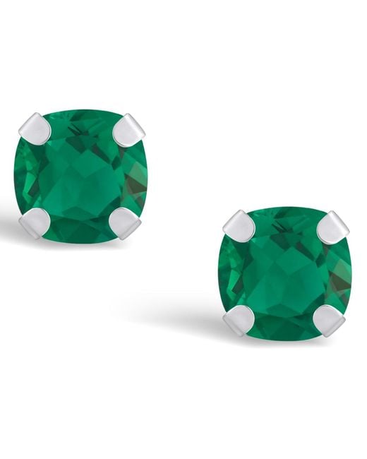 Macy's Green Gemstone Stud Earrings