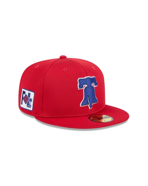 KTZ Red Philadelphia Phillies 2025 Spring Training 59fifty Fitted Hat for men