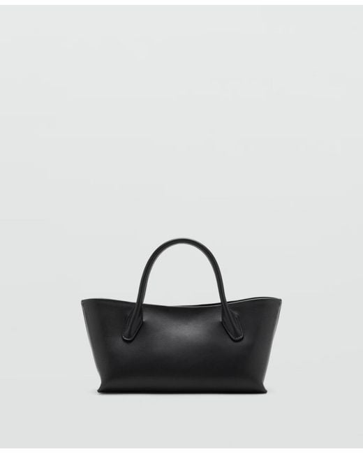 Mango Black Leather Handbag