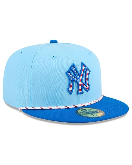 KTZ Light Blue/blue New York Yankees 2025 Fourth Of July 59fifty Fitted Hat for men