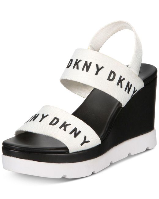 DKNY White Cati Slingback Wedge Sandals, Created For Macy's