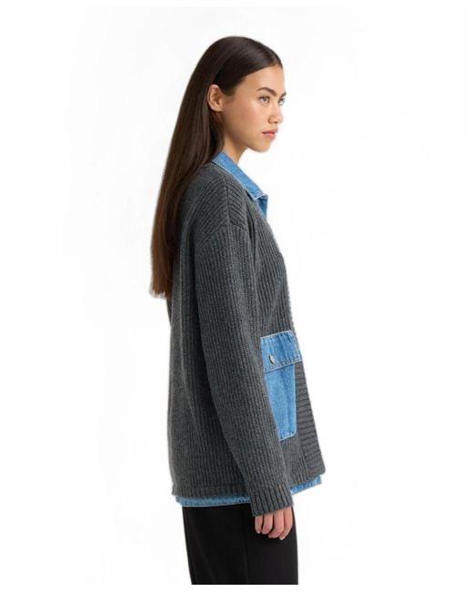 Macy's Blue Nvlt Cardigan