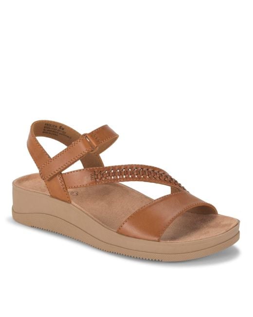 BareTraps Brown Frolick Asymmetrical Wedge Sandals