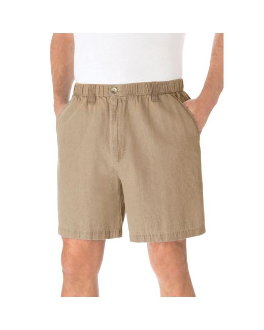 Kingsize Natural Big & Tall Knockarounds 6" Pull-on Shorts for men