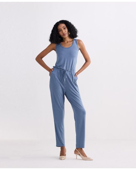 REISTOR Blue Relaxed Drawstring Jumpsuit