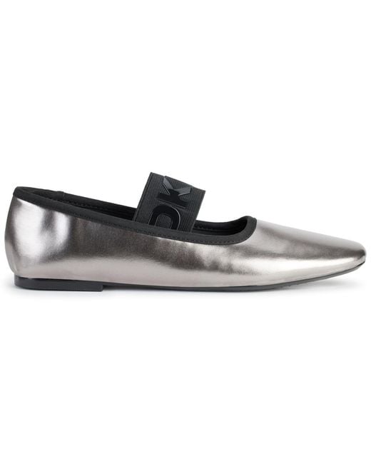 DKNY White Dace Mary Jane Ballet Flats