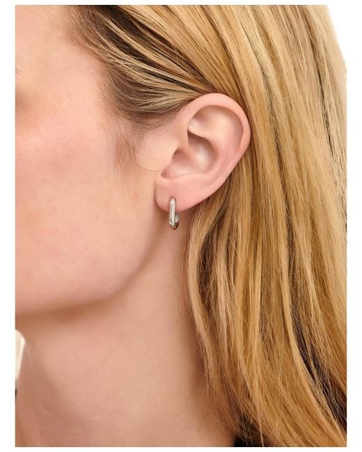 DEVATA Metallic Beveled Hoop Earrings